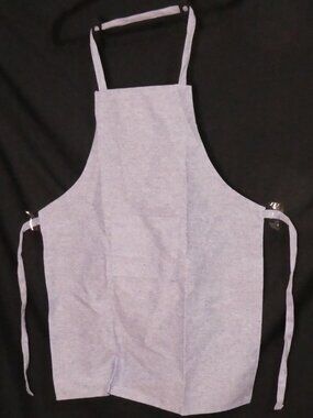 Blue Chambray Cotton Blend Chef Apron With Front Center Pocket - OS one size